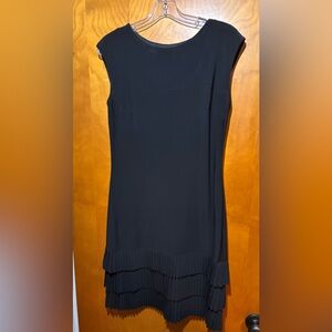 Frank Lyman Design Black Mini Dress with Layered Ruffles, size 10